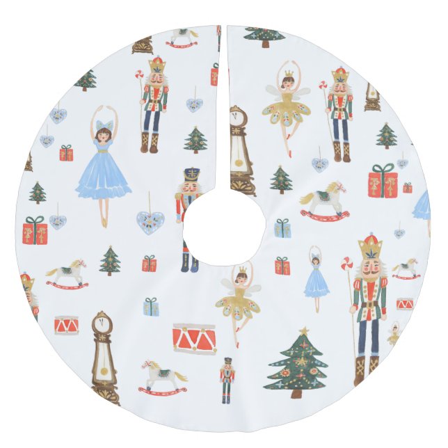 Nutcracker Ballet Watercolor  Brushed Polyester Tree Skirt (Front)