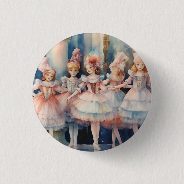 Nutcracker Ballet Whimsical Polichinelle/Buffoons 3 Cm Round Badge (Front)