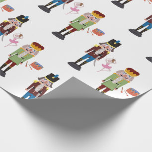 Nutcracker Ballet White Wrapping Paper