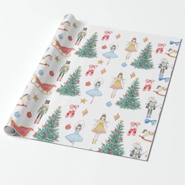 Nutcracker ballet wrapping paper (Unrolled)