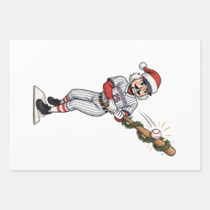 Nutcracker Baseball Player Holiday Sports Xmas Wrapping Paper Sheet
