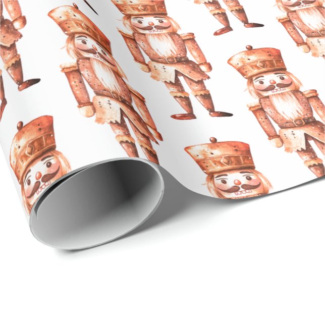  Nutcracker Bearded Soldiers Pink Orange  Wrapping Paper (Roll Corner)