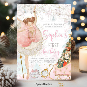 Nutcracker Birthday Ballerina  Invitation