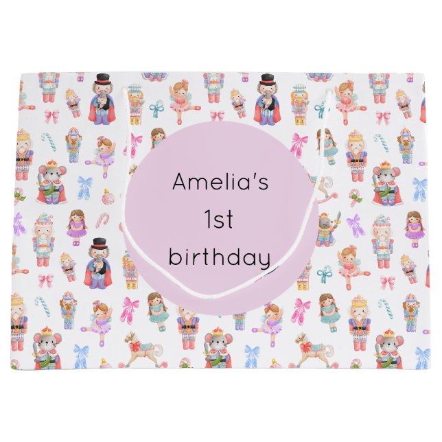 Nutcracker Birthday Large Gift Bag (Front)