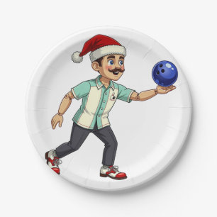 Nutcracker Bowling Christmas Sports Holiday Xmas Paper Plate