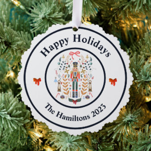 Nutcracker Bows Christmas Photo Ornament Card