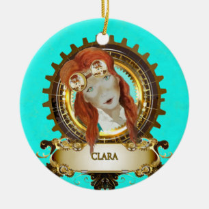 Nutcracker Ceramic Circle Ornament CLARA