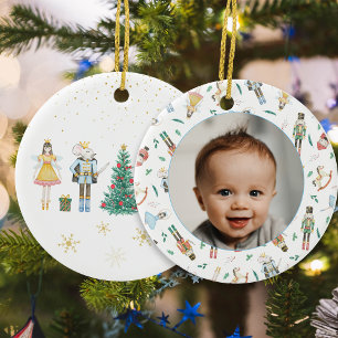 Nutcracker Christmas Baby Photo Ceramic Tree Decoration