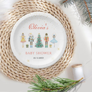 Nutcracker Christmas Baby Shower Paper Plate