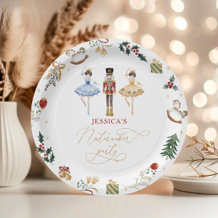 Nutcracker Christmas ballerina kids birthday party Paper Plate