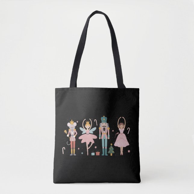 Nutcracker Christmas Ballet Cute Holiday Tote Bag (Front)