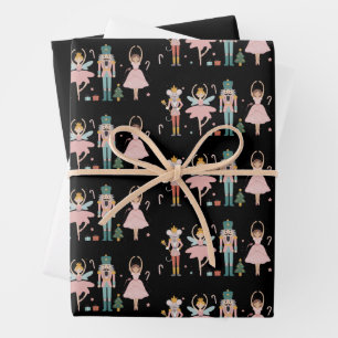 Nutcracker Christmas Ballet Cute Holiday Wrapping Paper Sheet