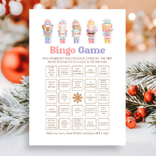 Nutcracker Christmas Bingo Game Holiday Card