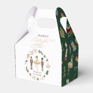 Nutcracker Christmas birthday party green gold Favour Box