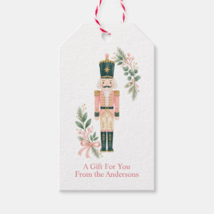 Nutcracker Christmas Botanical Pastel Personalised Gift Tags
