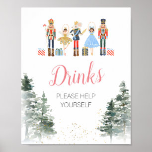 Nutcracker Christmas Bridal Shower Tea Drinks Poster