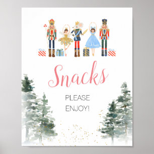 Nutcracker Christmas Bridal Shower Tea Snacks Poster