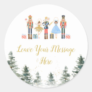 Nutcracker Christmas Bridal Tea Love Your Message Classic Round Sticker