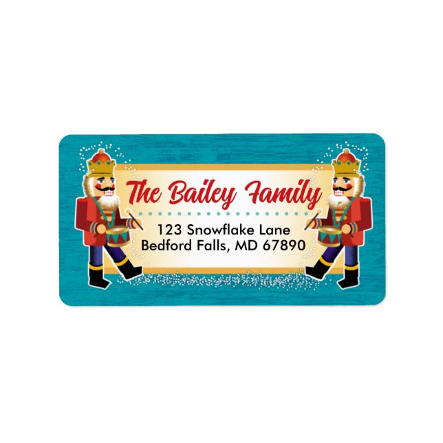 Nutcracker Christmas Card Address Labels (Front)