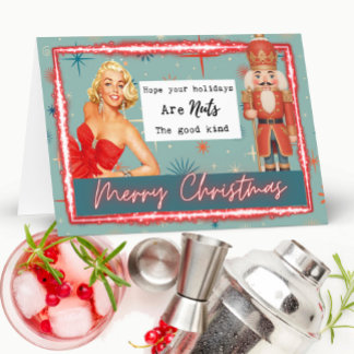 Nutcracker Christmas Card - Funny - Retro - Bestie