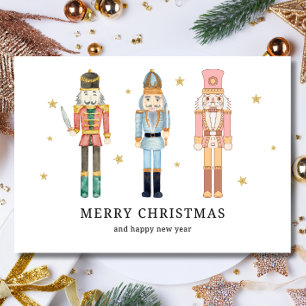 Nutcracker Christmas Card, Minimalist Christmas Holiday Card