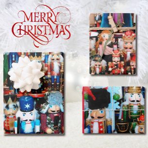 Nutcracker Christmas Colourful Nutcrackers Wrapping Paper Sheet