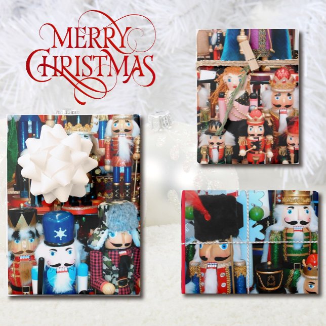 Nutcracker Christmas Colourful Nutcrackers Wrapping Paper Sheet (Creator Uploaded)