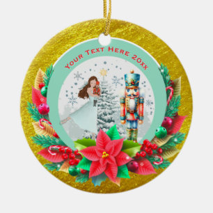 Nutcracker Christmas, Family Holiday Keepsake Gift Ceramic Tree Decoration
