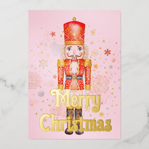 Nutcracker christmas foil holiday card