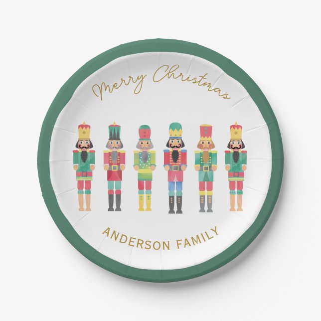 NUTCRACKER CHRISTMAS GIFT STICKER PAPER PLATE (Front)
