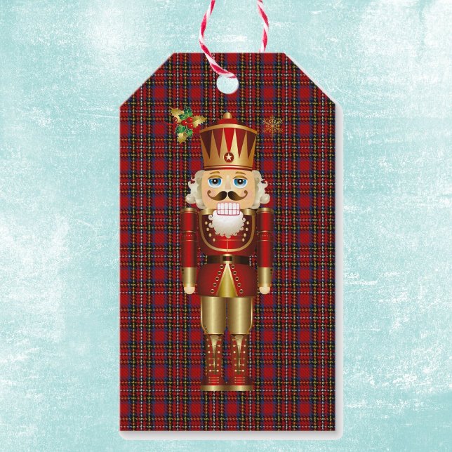 Nutcracker Christmas Gift Tag on Scottish Plaid (Creator Uploaded)