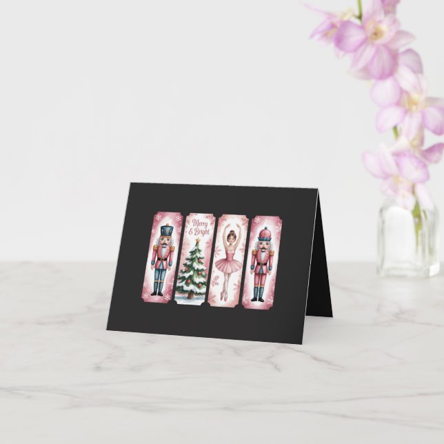 Nutcracker Christmas Holiday Party Gift Festive  Card (Orchid)