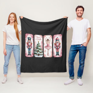 Nutcracker Christmas Holiday Party Gift Festive Fleece Blanket