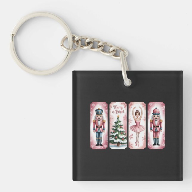 Nutcracker Christmas Holiday Party Gift Festive  Key Ring (Front)