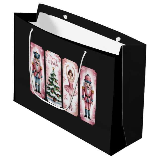 Nutcracker Christmas Holiday Party Gift Festive  Large Gift Bag (Front Angled)