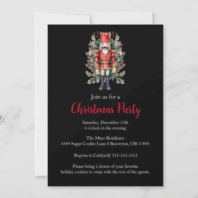 Nutcracker Christmas Holiday Party Invite (Front)