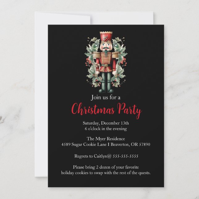 Nutcracker Christmas Holiday Party Invite (Front)