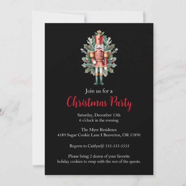 Nutcracker Christmas Holiday Party Invite (Front)
