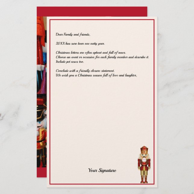 Nutcracker Christmas Newsletter  Stationery (Front/Back)