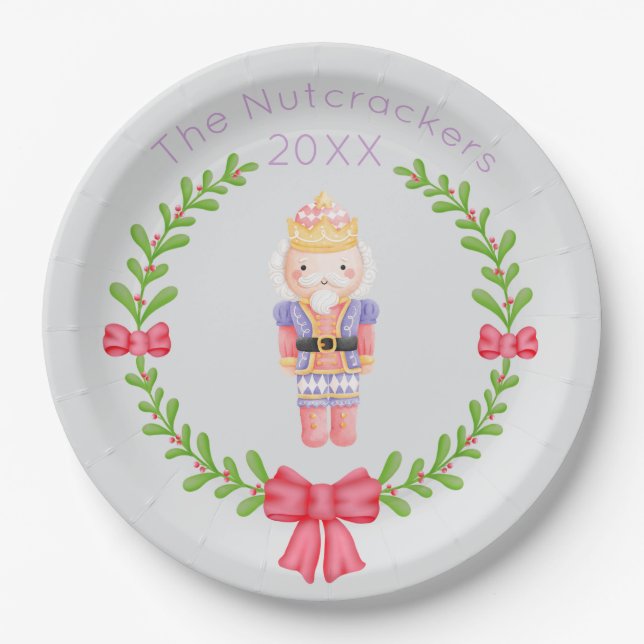 Nutcracker Christmas Paper Plate (Front)