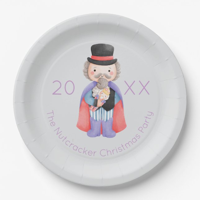 Nutcracker Christmas Paper Plate (Front)