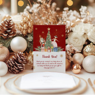 Nutcracker Christmas Party Baby Shower Thank You Card