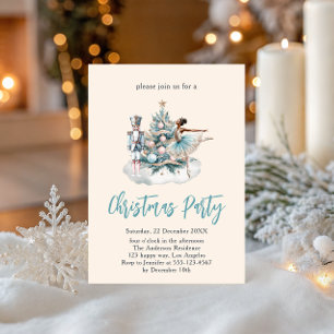 Nutcracker Christmas Party   Elegant Beige Holiday Invitation
