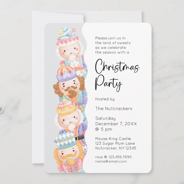 Nutcracker Christmas Party Invitation (Front)