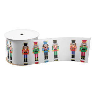 Nutcracker Christmas Pattern Satin Ribbon