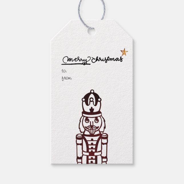 Nutcracker Christmas Personalised Gift Tags (Front)