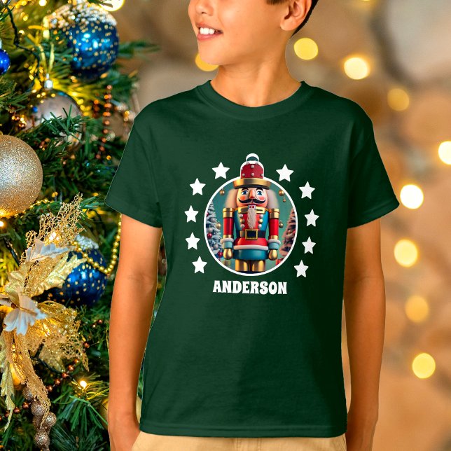 Nutcracker Christmas Personalised Kids Green T-Shirt (Creator Uploaded)