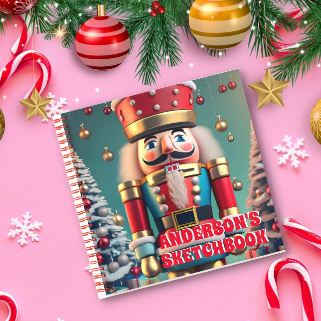 Nutcracker Christmas Personalised Kids Sketchbook Notebook (Creator Uploaded)