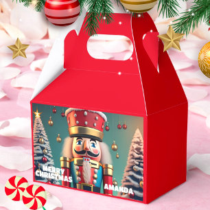 Nutcracker Christmas Personalized Kids Red Favour Box