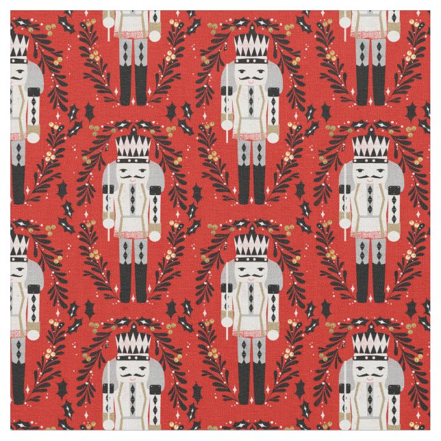 Nutcracker Christmas red Fabric (Close Up)